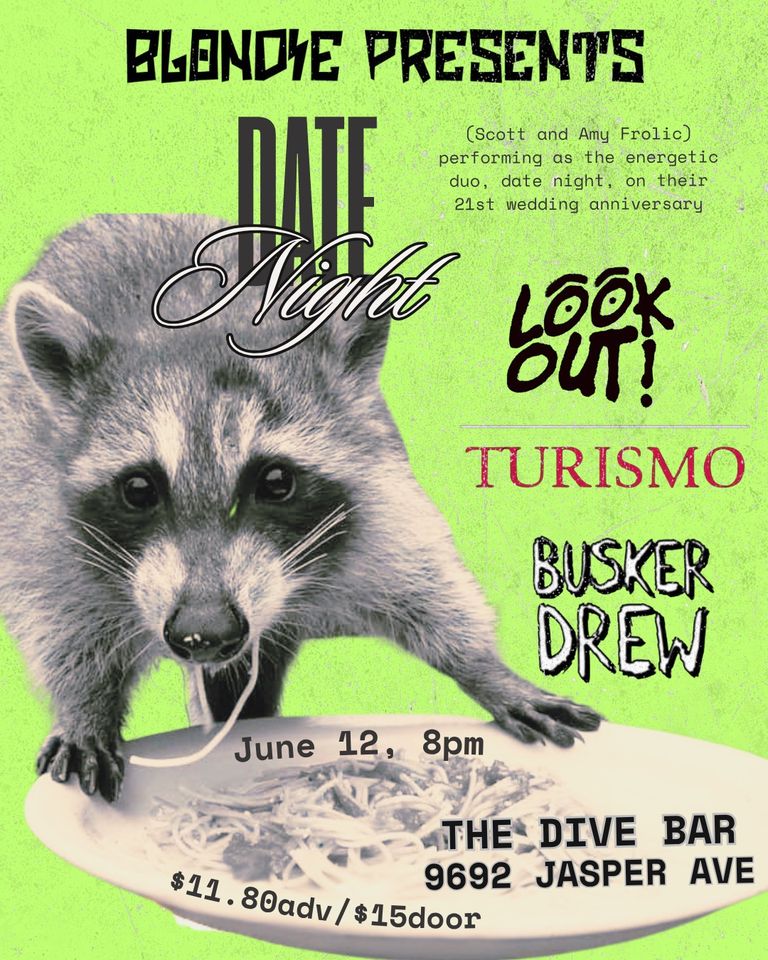 DateNight, w/ Turismo, Look Out!, & Busker Drew poster